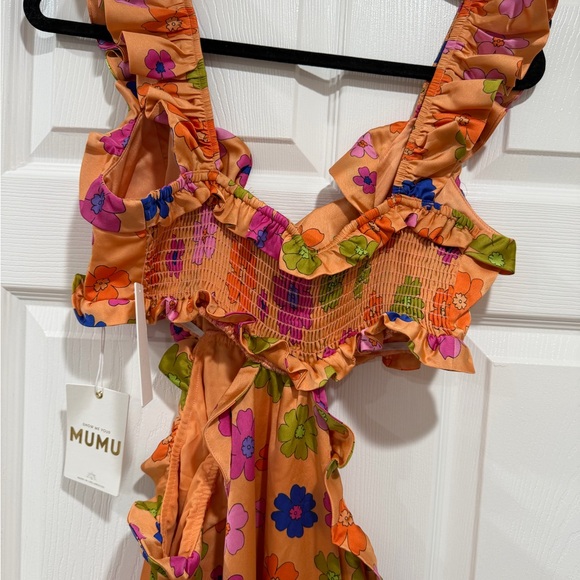 Show Me Your MuMu Orange Floral Lane Midi Dress - Picture 8 of 9